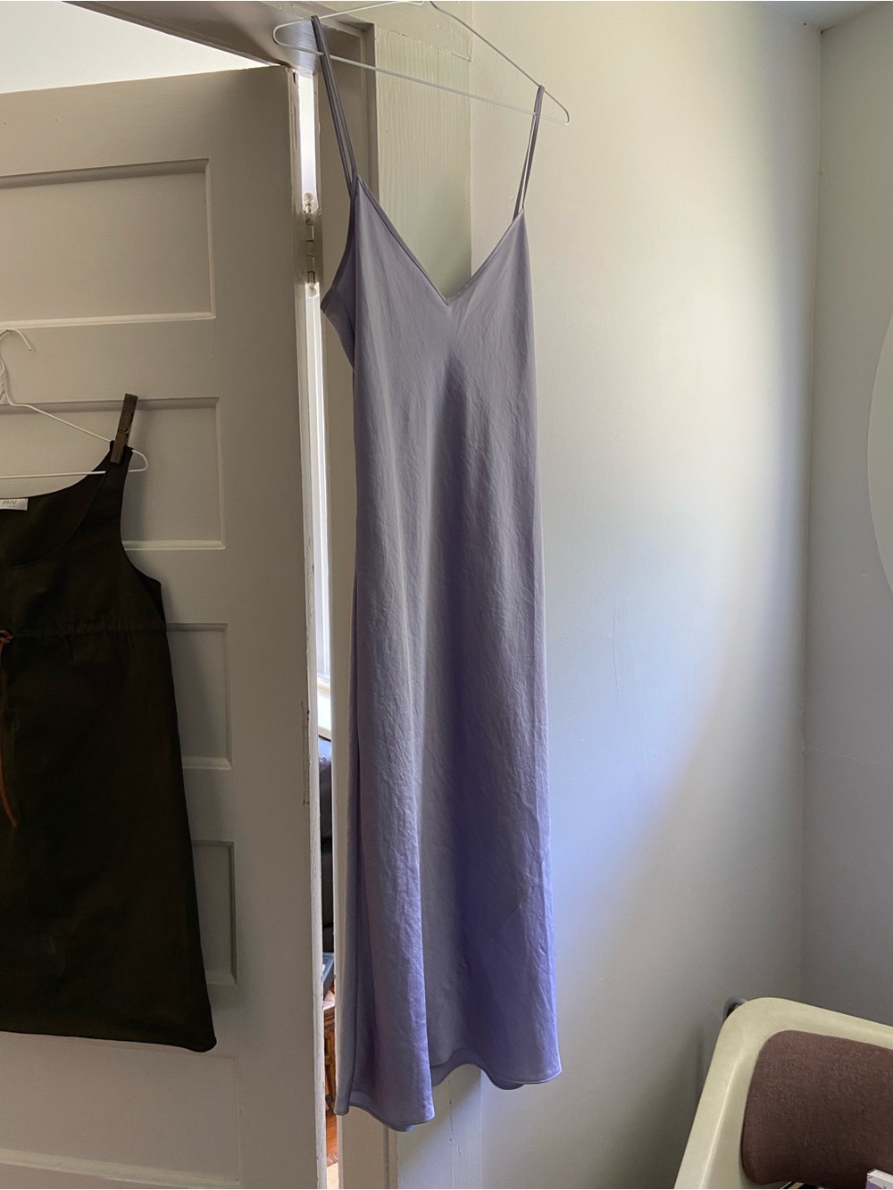 Aritzia Lilac Slip Dress with Spaghetti Straps